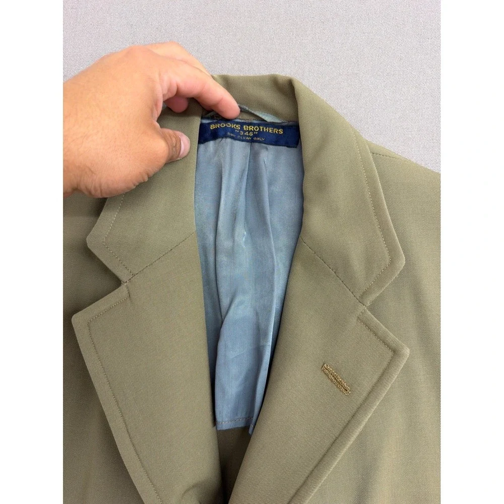 Brooks Brothers 346 Mens Vintage 3 Button Blazer Sport Coat Tan Khaki Union Made